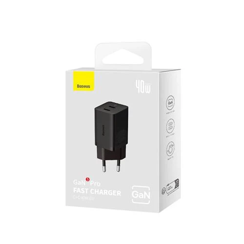 Carregador Baseus GaN 5 Pro 40W - Preto - Image 5