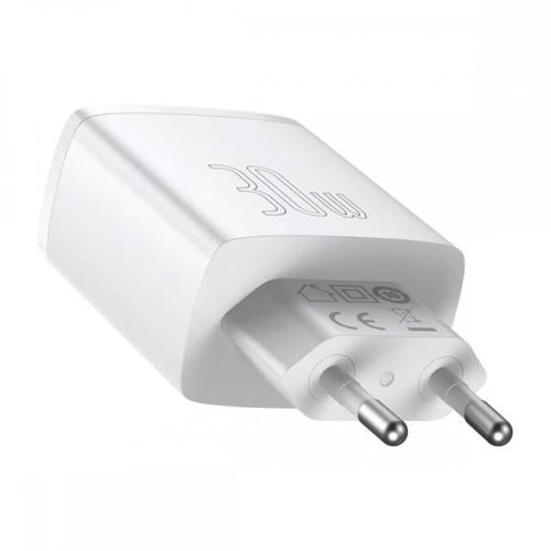 Carregador Baseus USB / USB- C com Carregamento Rápido 30W - Branco - Image 4