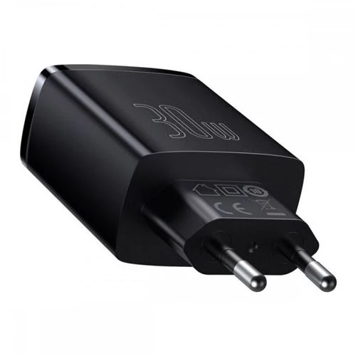 Carregador Baseus USB / USB- C com Carregamento Rápido 30W - Preto - Image 4