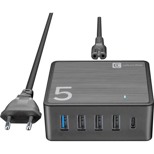 Carregador Cellularline Desk Charger 4x USB / USB-C 60W - Image 2