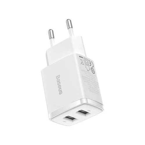 Carregador Compacto 2x USB Baseus 10.5W - Branco - Image 2