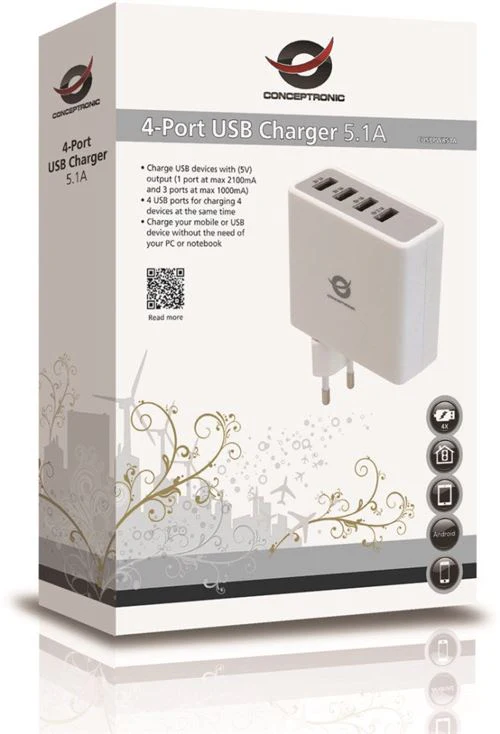 Carregador Conceptronic 4xUSB 5.1A - Image 3