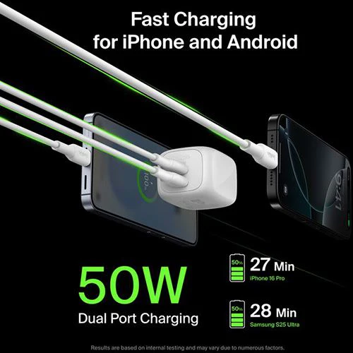Carregador GaN 2xUSB-C Belkin BoostCharge Pro - 50W - Branco - Image 6