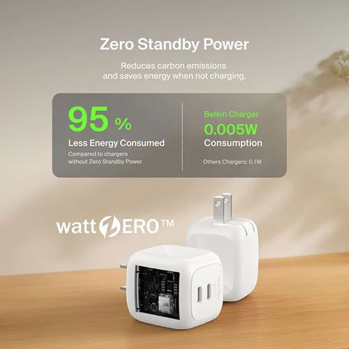 Carregador GaN 2xUSB-C Belkin BoostCharge Pro - 50W - Branco - Image 7
