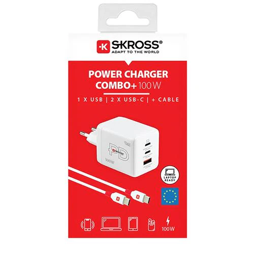 Carregador GaN Skross® USB + 2x USB-C 100W - Branco - Image 4