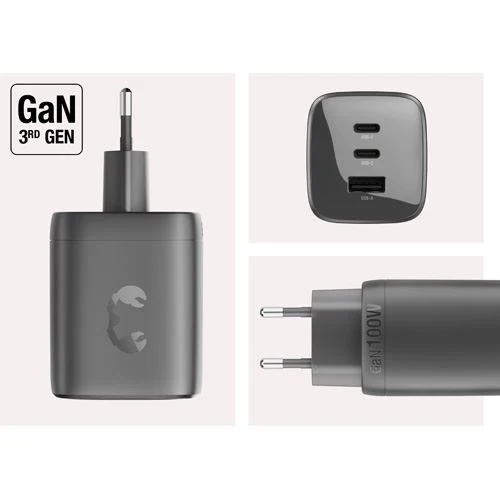 Carregador GaN³ USB+USB-C Fresh n'Rebel 100W - Strom Grey - Image 2