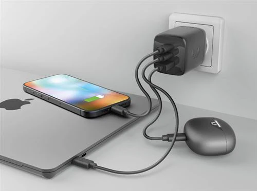 Carregador GaN³ USB+USB-C Fresh n'Rebel 100W - Strom Grey - Image 3