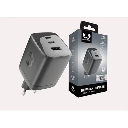 Carregador GaN³ USB+USB-C Fresh n'Rebel 100W - Strom Grey - Image 4