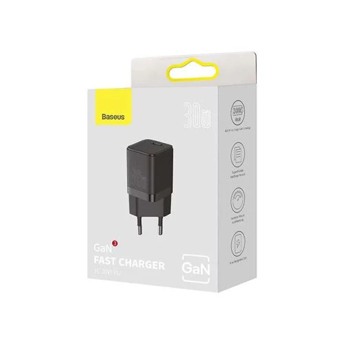 Carregador Gan3 Baseus 30W - Preto - Image 4