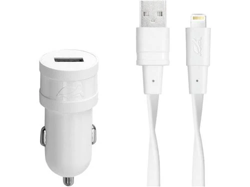 Carregador Isqueiro Rivacase 5 W + Cabo Lightning Branco (VA4215WD2)