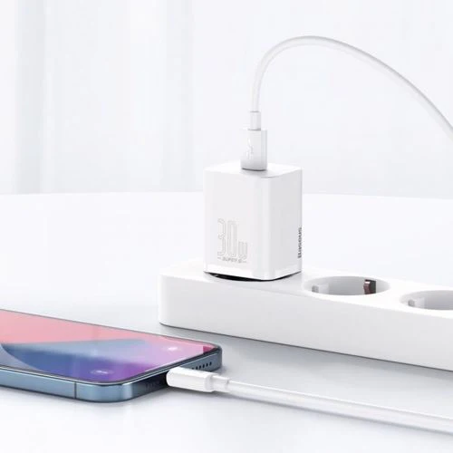 Carregador Rápido USB-C Baseus Super SI 30W - Branco - Image 4