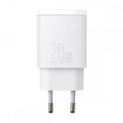 Carregador Rápido USB+USB-C com Power Delivery Baseus 20W - Branco - Image 2