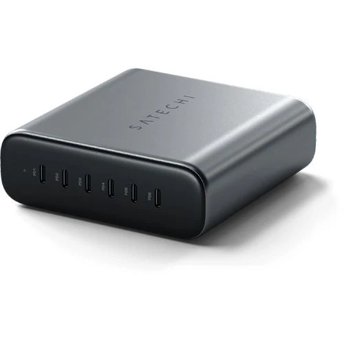 Carregador USB-C Satechi ST-C200GM-EU 6-Portas PD GaN - 200W - Cinzento - Image 2