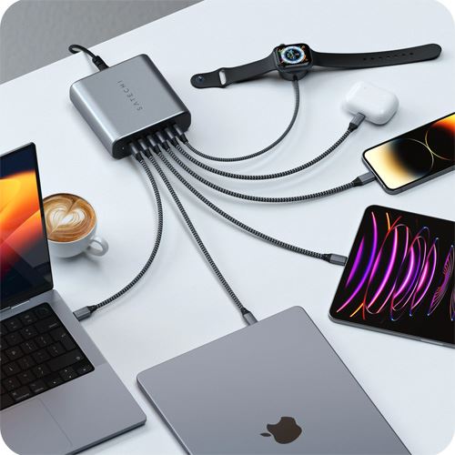 Carregador USB-C Satechi ST-C200GM-EU 6-Portas PD GaN - 200W - Cinzento - Image 6