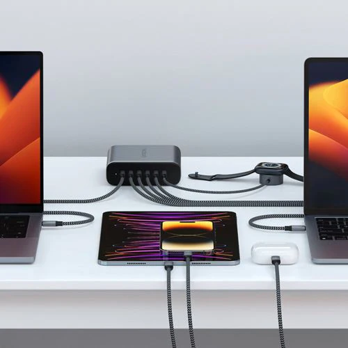 Carregador USB-C Satechi ST-C200GM-EU 6-Portas PD GaN - 200W - Cinzento - Image 7