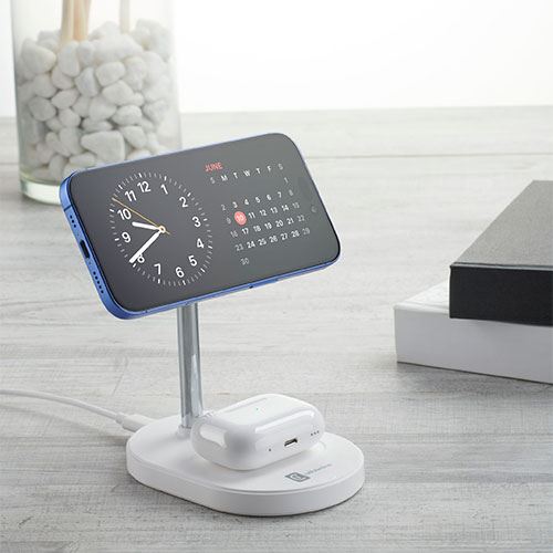 Carregador Wireless Qi Cellularline Mag Duo - Branco - Image 2