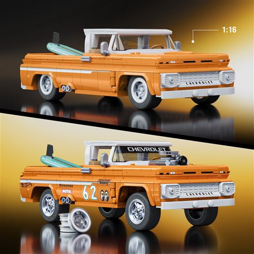 Carro Hot Wheels Speed Custom ´62 Chevy Pickup - Series Chevy - Set de Construção 858 Peças - Mega | Mattel Brick Shop - Image 4