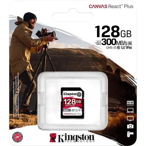 Cartão de Memória SD Kingston Canvas React Plus - 128GB - Image 3