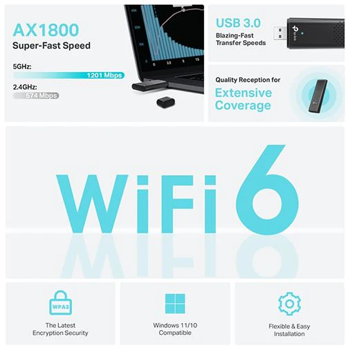 Cartão de Rede TP-Link Archer TX1800U | Preto - Image 3