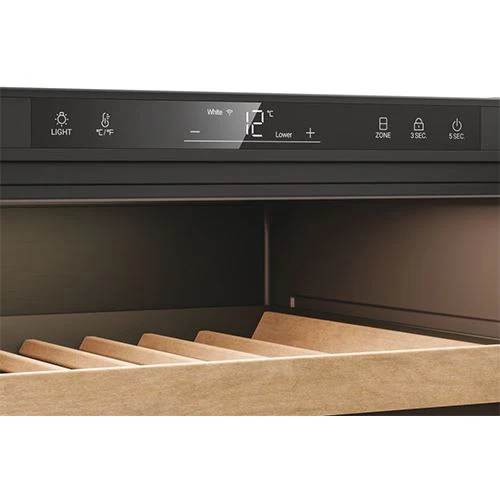 Cave de Vinho Encastrável Haier HUC44GDEH1 | 81,6x59,7x57,5 cm | 44 Garrafas | Duas Zonas de Temperatura | E | Preto - Image 5