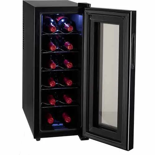 Cave de Vinho Jocel JAG003355 | 67x29,5x56 cm | 12 Garrafas | F | 1 zona de Temperatura | Preto - Image 2