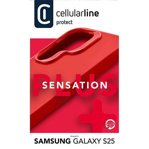 Capa Silicone Cellularline Sensation Plus para Samsung Galaxy S25 - Vermelha - Image 4