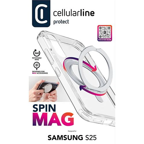 Capa Cellular Line Spin Mag para Samsung Galaxy S25 - Transparente - Image 8