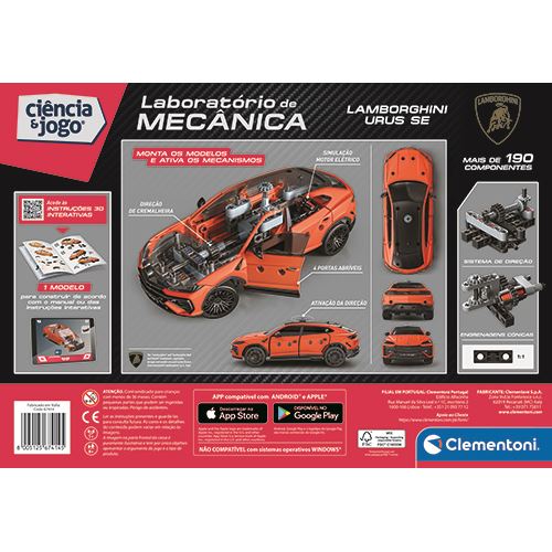 Ciência e Jogo Laboratório de Mecânica: Lamborghini Urus SE - STEM - Clementoni - Image 3