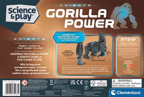 Ciência e Jogo Robotics - Kit Anibots: Gorilla Power - STEM - Clementoni - Image 4