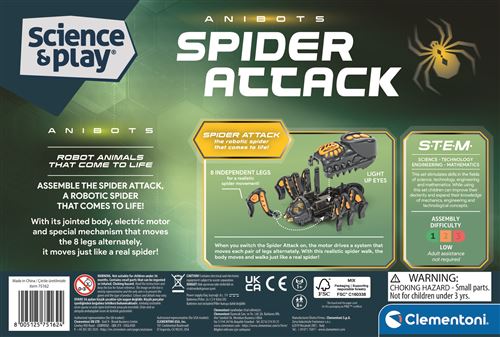 Ciência e Jogo Robotics - Kit Anibots: Spider Attack - STEM - Clementoni - Image 4