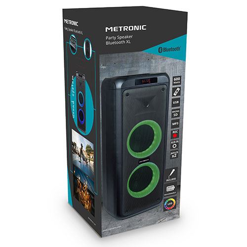 Coluna Boombox Bluetooth Metronic Party Speaker 600W - Preto - Image 6