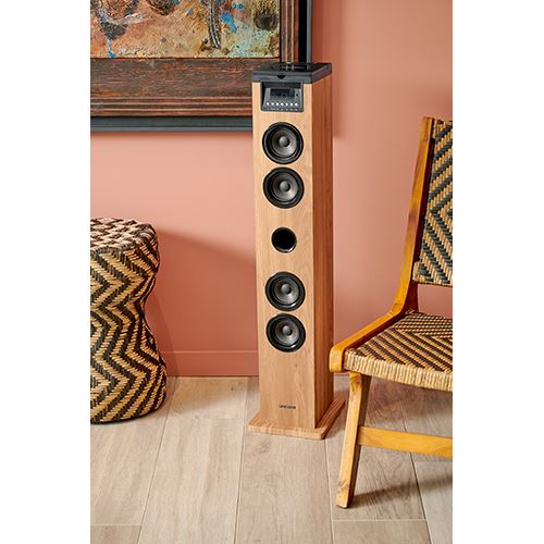 Coluna Bluetooth Thomson Cosy DS122CD - Madeira / Preto - Image 10