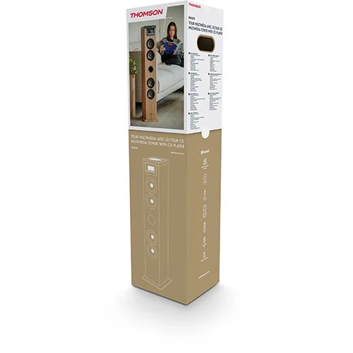 Coluna Bluetooth Thomson Cosy DS122CD - Madeira / Preto - Image 11