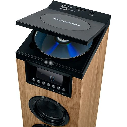 Coluna Bluetooth Thomson Cosy DS122CD - Madeira / Preto - Image 4
