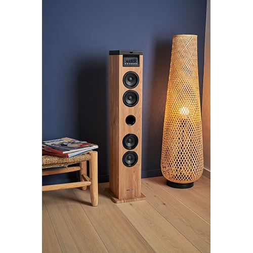 Coluna Bluetooth Thomson Cosy DS122CD - Madeira / Preto - Image 9