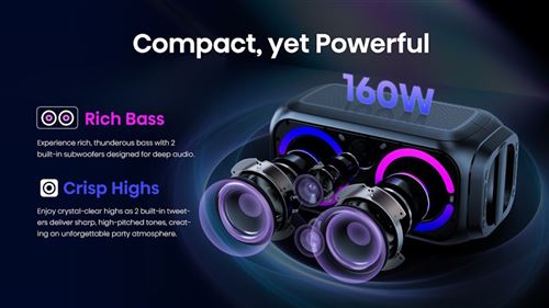 Coluna Boombox Bluetooth Hisense Party Rocket HP160 - Image 8