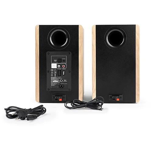 Colunas Bluetooth Thomson Cosy WS902DUO - Madeira / Cinzento / Preto - Image 2