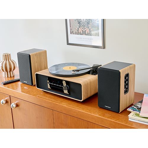 Colunas Bluetooth Thomson Cosy WS902DUO - Madeira / Cinzento / Preto - Image 5