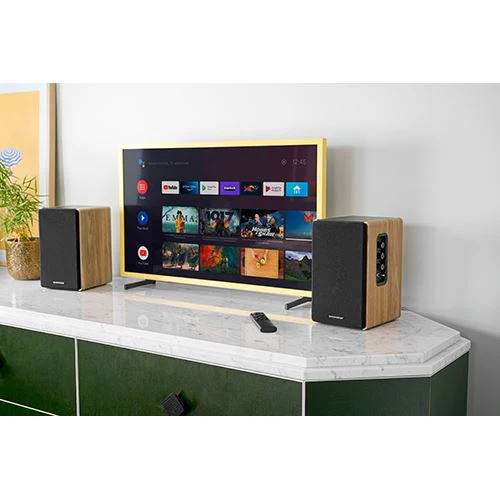 Colunas Bluetooth Thomson Cosy WS902DUO - Madeira / Cinzento / Preto - Image 6