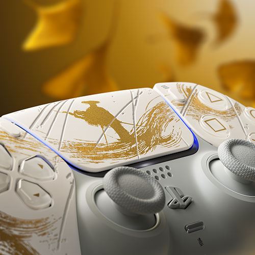 Comando sem fios Sony DualSense® - Ghost of Yōtei™ - Edição Limitada Gold - Image 9