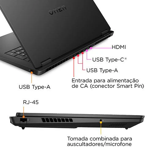 Computador Portátil Gaming OMEN by HP 17-db1007np | 17'' | NVIDIA® GeForce RTX™ 5060 | AMD Ryzen™ AI 9 365 | 32GB | 1TB SSD - Image 2