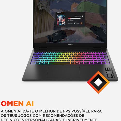 Computador Portátil Gaming OMEN MAX by HP 16-ak0010np | 16'' | GeForce RTX™ 5070 Ti | AMD Ryzen™ AI 7 H 350 | 32GB | 1TB SSD - Image 9