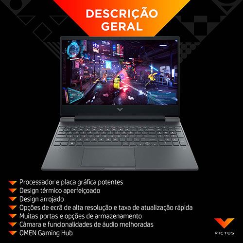 Computador Portátil Gaming Victus by HP 15-fb3039np | 15.6'' | NVIDIA® GeForce RTX™ 5050 | AMD Ryzen™ 5 240 | 24GB | 512GB SSD - Image 3