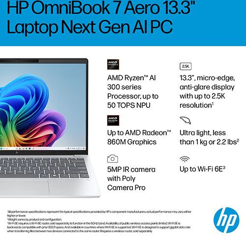 Computador Portátil HP OmniBook 7 AeroNGAI 13-bg1000np | 13.3" | AMD Ryzen™ AI 7 350 | 32GB | 1TB SSD - Image 6
