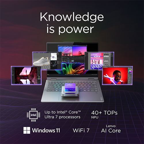 Computador Portátil Lenovo Yoga 7 2-in-1 14ILL10-197 Copilot+ PC | 14'' | Ultra 7 258V | 32GB | 1TB SSD + Pen + Sleeve - Image 8