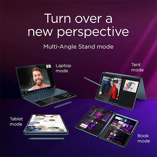 Computador Portátil Lenovo Yoga Book 9 14IAH10-058 | 14'' | Ultra 7 255H | 32GB | 1TB SSD + Rato + Pen + Teclado + Capa Folio + Auriculares + Sleeve - Image 14