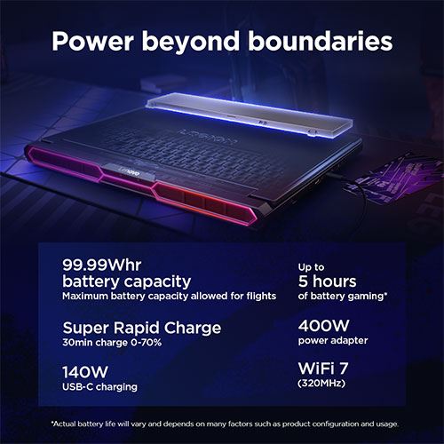 Computador Portátil Gaming Lenovo Legion Pro 7 16IAX10H-382 | OLED 16'' | GeForce RTX™ 5080 | Intel® Core™ Ultra 9 275HX | 64GB | 1TB SSD - Image 14