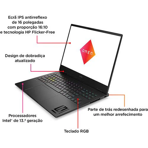 Computador Portátil Gaming Omen Transcend 16-u0000np | 16.00 " | GeForce RTX 4070 | i7-13700H | 32GB | 1TB SSD - Image 2