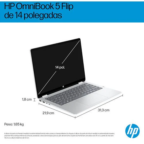 Computador Portátil HP OmniBook 5 Flip 14-fp0005np | 14'' | Intel® Core™ 3 100U | 8GB | 256GB SSD - Image 2