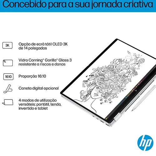 Computador Portátil HP OmniBook X Flip 2-in-1 Next Gen AI 14-fm0000np | 14" | Intel® Core™ Ultra 5 226V | 16GB | 512GB SSD - Image 11
